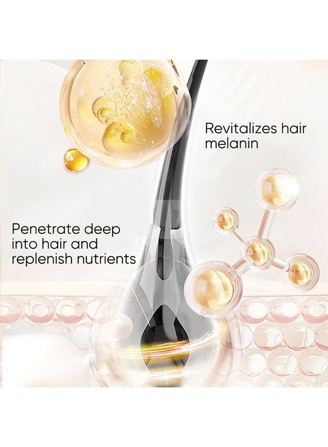 مويكا سيروم الشعر الأسود، سيروم مغذي من نبات بوليجونوم مولتيفلوروم، سيروم طبيعي لتغميق الشعر ومنع الشيب، لشعر أكثر كثافة وطولًا، يعيد اللون الطبيعي للشعر 30 مل - Image 5